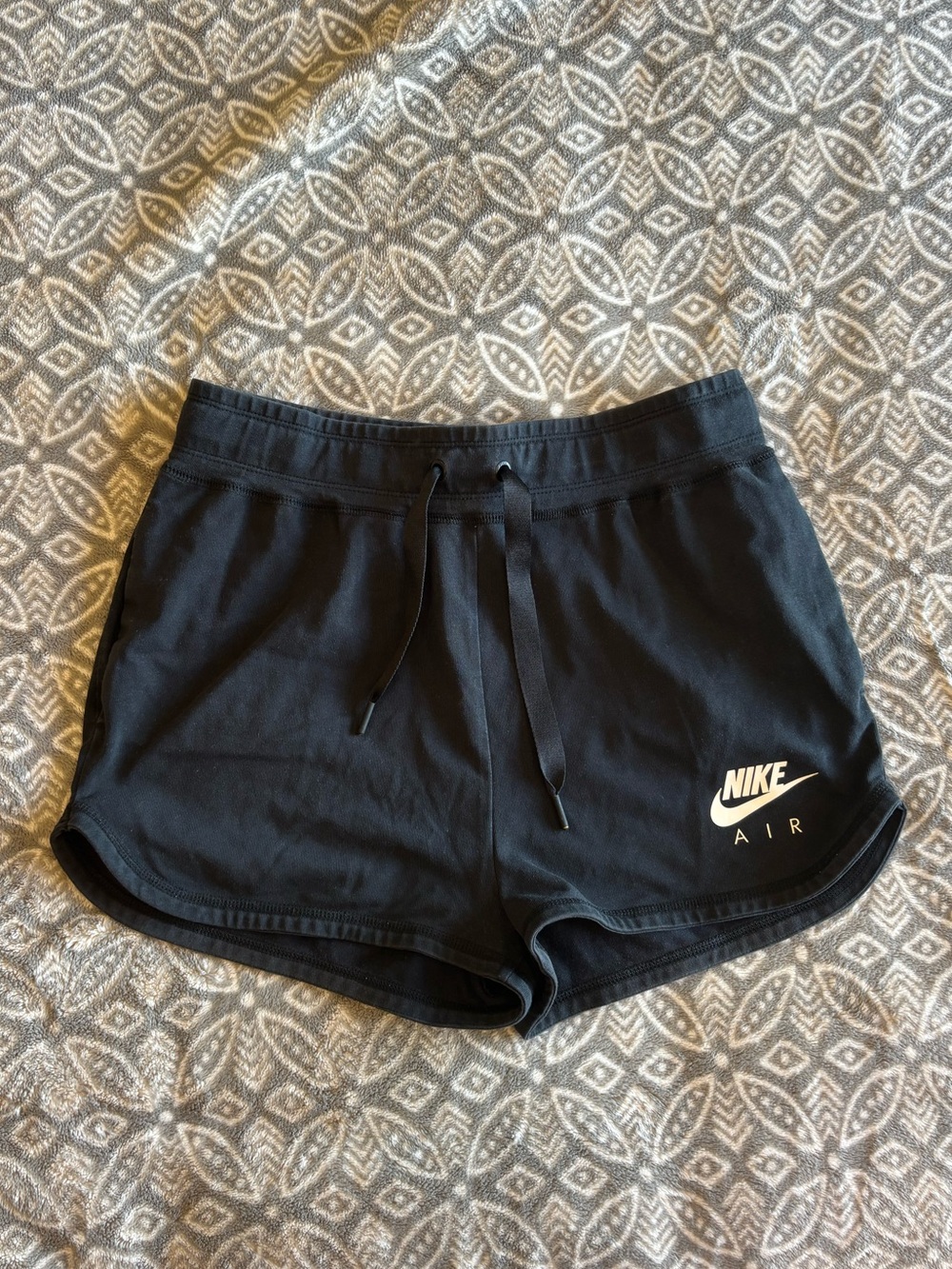 Nike Air Running Shorts White Logo and Drawstring S